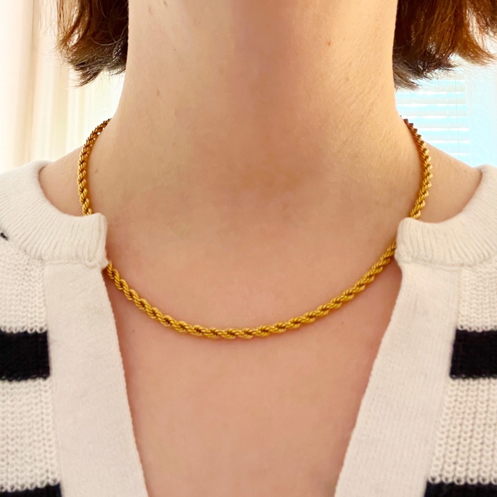 16 inch gold braided necklace